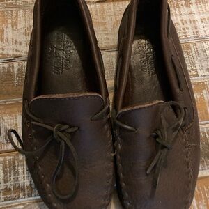 Minnetonka Dark Brown Leather Loafers